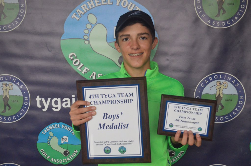 TYGAgolf's tweet photo. Tyler Dechellis beats out Tim Bunten in a playoff for individual medalist honors. #tygateam https://t.co/JUpet2mFTW