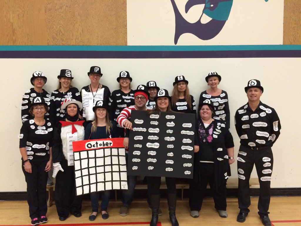 MarieSharpeElem's tweet photo. Our staff Halloween costumes at Marie Sharpe! #wordwalls #collaboration #connect27 https://t.co/rNZviMNiWC