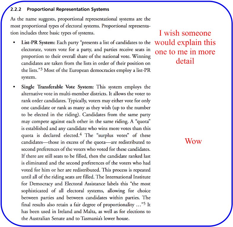 MitraTonu's tweet photo. Excerpts from Law Commissions report on electoral reform for Canada https://t.co/Ji6yC0kxw2