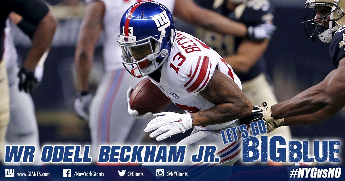 Talik03's tweet image. RT @Giants 38-yards Eli Manning to Odell Beckham Jr.!!!! First down #Giants! #NYGvsNO  #nygiants