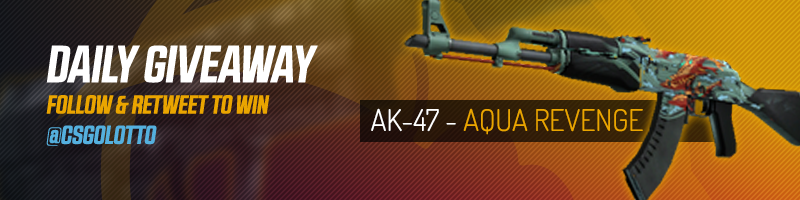 CSGOLotto's tweet photo. GIVEAWAY! RT &amp; Follow to win a FN AK-47 Aquamarine Revenge! Winner tmrw. <3 your friends at https://t.co/nJ2WEiIanY https://t.co/5WNxTzatgt