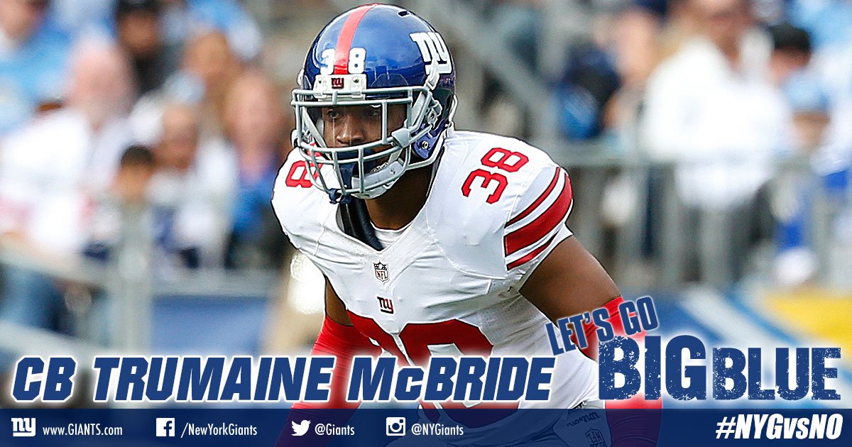 Giants's tweet image. DRC with the hit and TRUMAINE MCBRIDE 58-yard #TOUCHDOWN!!!!!!! The #Giants LEAD 49-42!