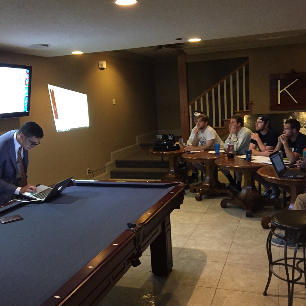 Brother Vitrofsky conducting a chapter improvement workshop at Theta-Xi