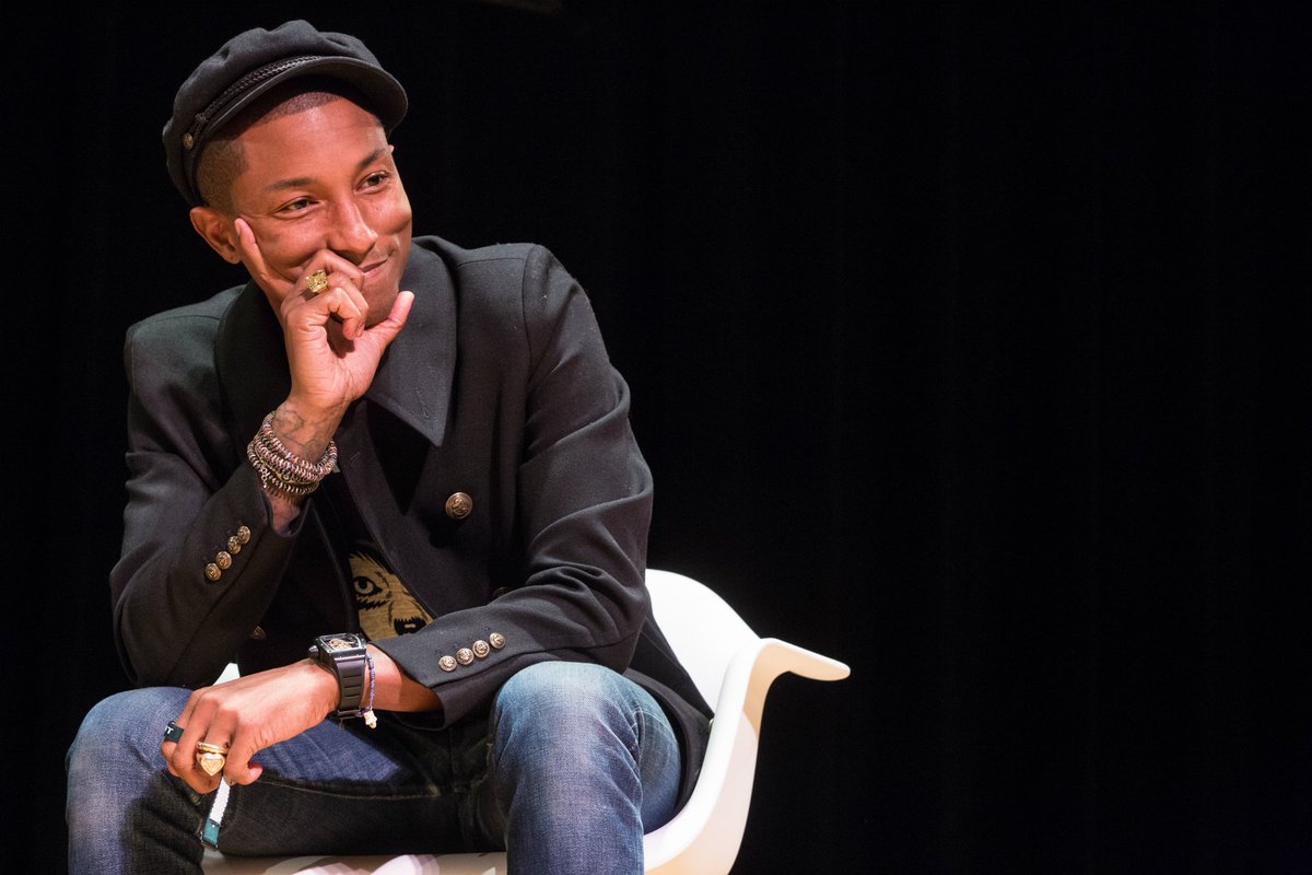 nyuniversity's tweet photo. From #PharrellNYU this week: "To dream big, you have to have half a cup of delusion." —@Pharrell #onlyatNYU https://t.co/TTtHXkfNDD
