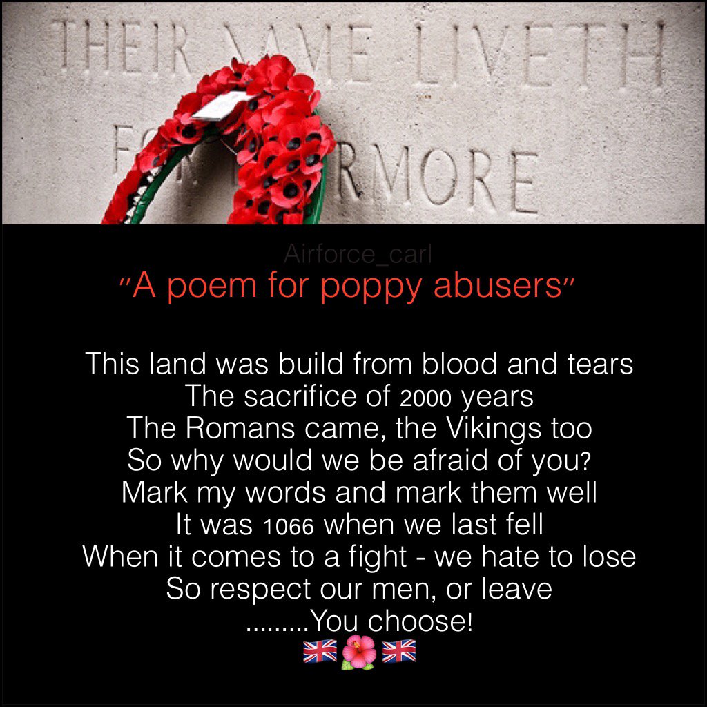 Please Retweet - "a 'very' British poem for Poppy abusers" 🇬🇧🌺🇬🇧 #passthepoem #PoppyAppeal