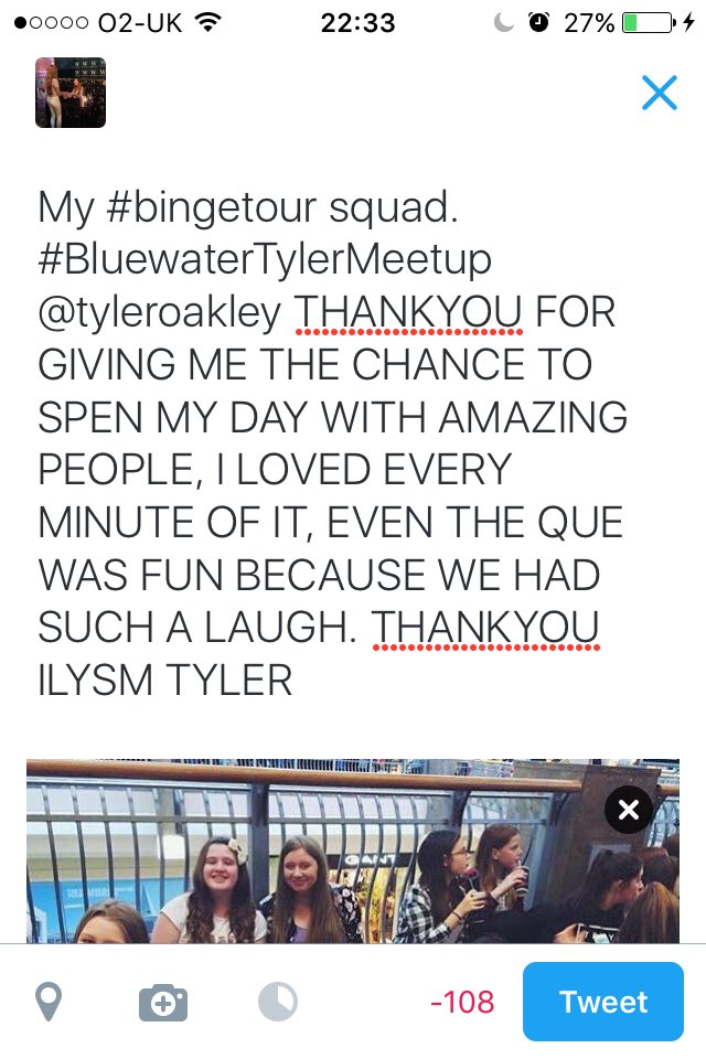 floralconnie's tweet photo. My #bingetour squad. #BluewaterTylerMeetup @tyleroakley https://t.co/bpsFmmKtmV