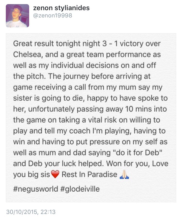 PLEASE RT: Tomorrow in the 10th min there will be a minutes applause for @Zenon19998's sister who sadly passed away.