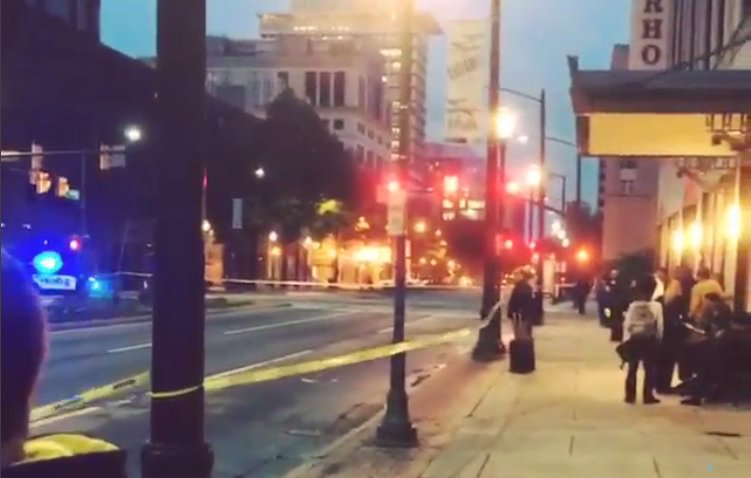 CBS6's tweet photo. Hotel bomb threat blocks Broad Street in downtown Richmond https://t.co/aObkXXcok8 https://t.co/7MoDZEjdU6