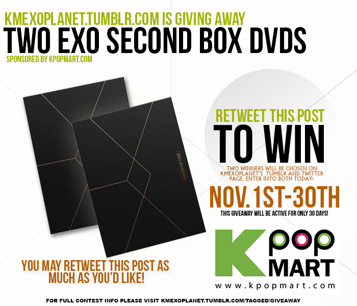 kmexoplanet's tweet photo. [GIVEAWAY] RETWEET THIS POST TO ENTER TO WIN EXO's SECOND BOX DVD! For more info ---> https://t.co/Om4RRc0Gvf https://t.co/hNNW6stYyZ