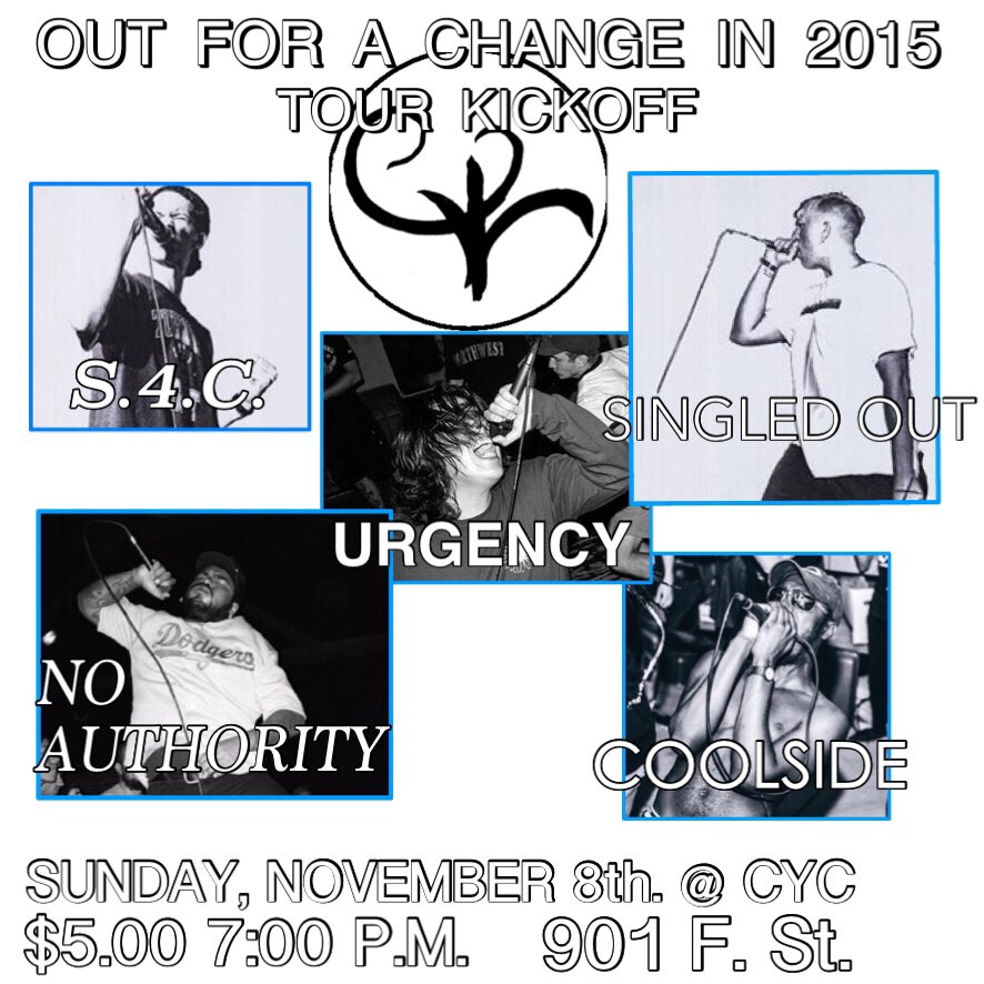 This is exactly one week from today! <a href="/NoAuthority_CA/">No Authority</a>, <a href="/UrgencyXXX/">UrgencyXXX</a>, <a href="/SingledOut425/">Singled Out</a> &amp; <a href="/CoolSideYouth/">C ⌐■_■L SIDE</a>. Spread the word.