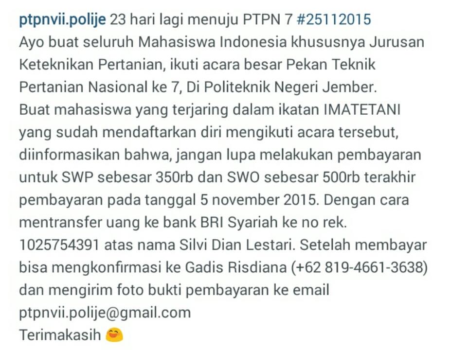 PTPNVII_Polije's tweet photo. @ImatetaniJaya @tepUGM_14 @PERMATEPUNILA @HimmatetaSTIPER @HimatetaUnsri @imateta_usu @himatetalk @HimaTEpUA https://t.co/Xr2ZnBveVt