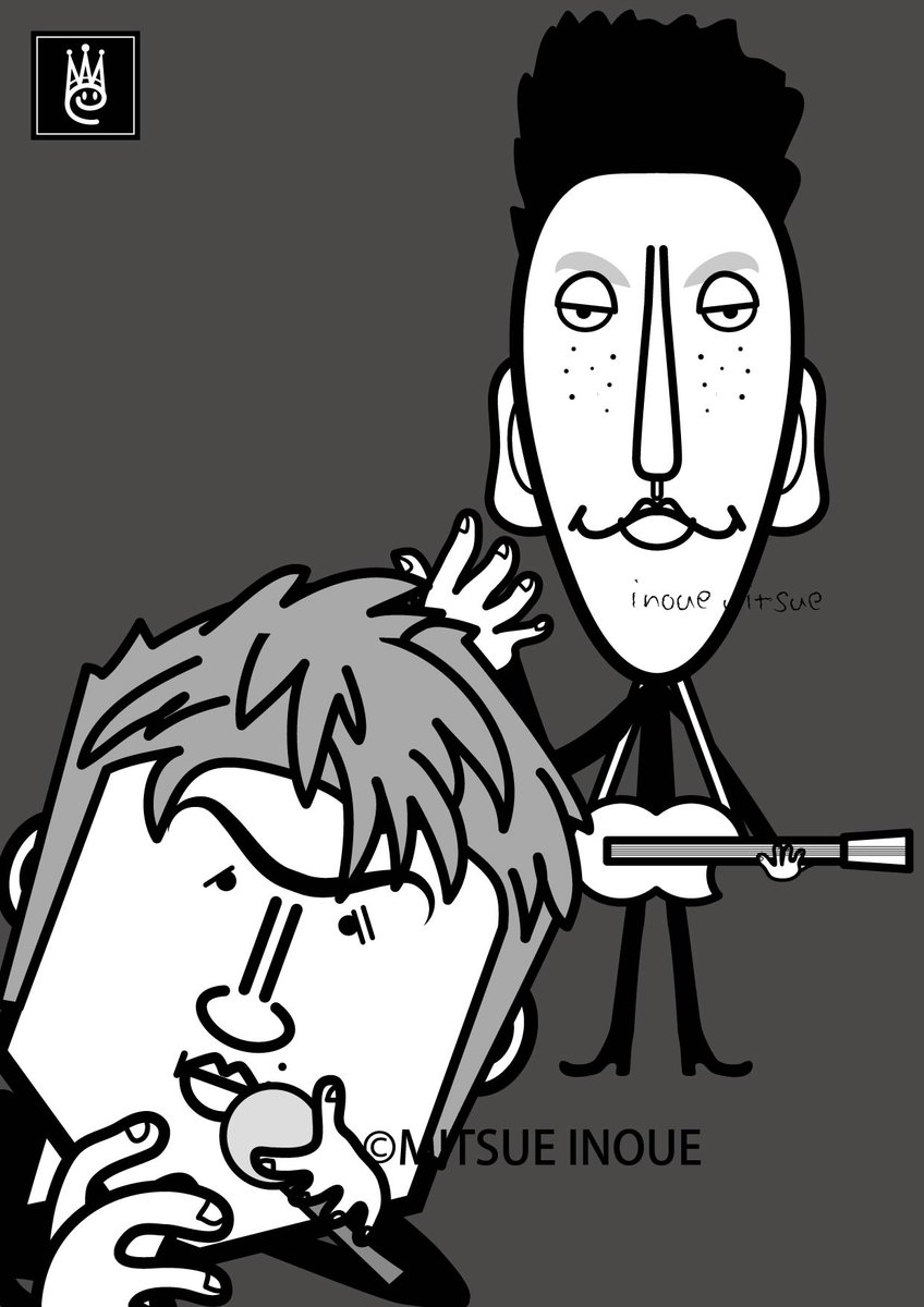 吉川晃司さんと布袋寅泰さんの似顔絵☆ #吉川晃司 #布袋寅泰 #COMPLEX