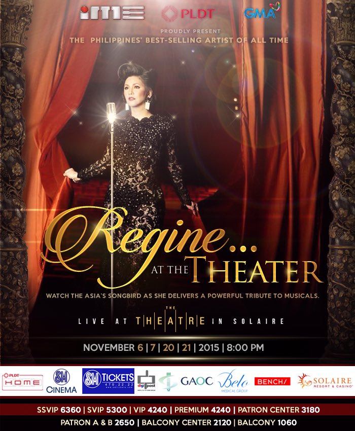 TeamDarren's tweet photo. OFF TOPIC: Experience Ms. Regine Velasquez LIVE in concert. Get your tickets now!

RegineAtTheTheater 4DaysToGo https://t.co/0Mw9Thseji