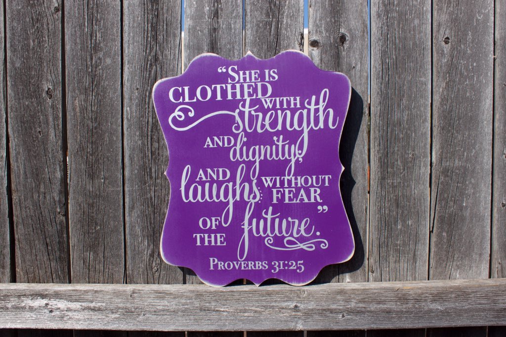TorreysTouches's tweet photo. My newest #scripturesign for a #nursery I love this #bibleverse #strength #dignity #proverbs #torreystouches #etsy https://t.co/rkTnlDExya