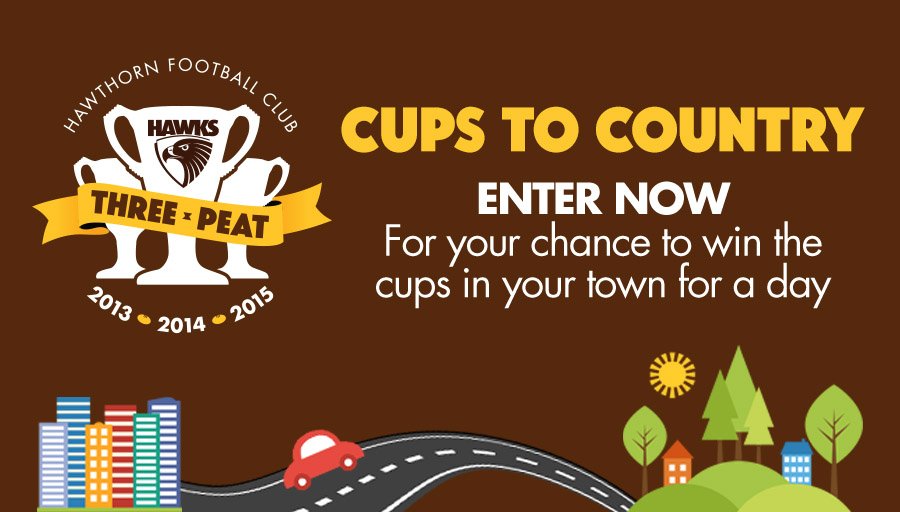 HawthornFC's tweet photo. Want to get the #ThreePeat cups to visit your town?

Here's how... https://t.co/7WX7Xxlbql https://t.co/q9X5HCG6zo