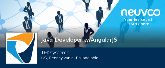 NeuvooCincinnEN's tweet photo. TEKsystems  is hiring a #Java #Developer w/AngularJS, apply now! #Philadelphia #jobs https://t.co/c7TpBseKvm https://t.co/5XpkyunOg9