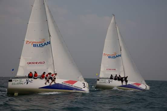 Improved day by day, just not enough to get on the podium after week matchracing in Korea. Still proud! #wimseries