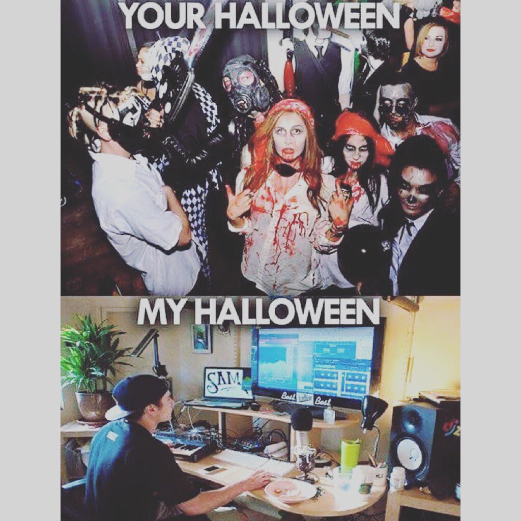 SYNTHAX5's tweet photo. Kinda explains it all. #productionforlife #producer #halloween #edm #bae #bebelton #love https://t.co/hdjslN89Pd