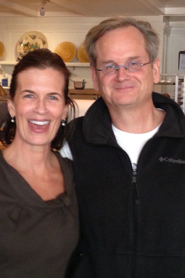 Stacy__Clark's tweet image. Was great to meet @lessig in Cambridge &amp;amp; intro him to my family &amp;amp; friends! #LetLessigDebate @DylanMClark