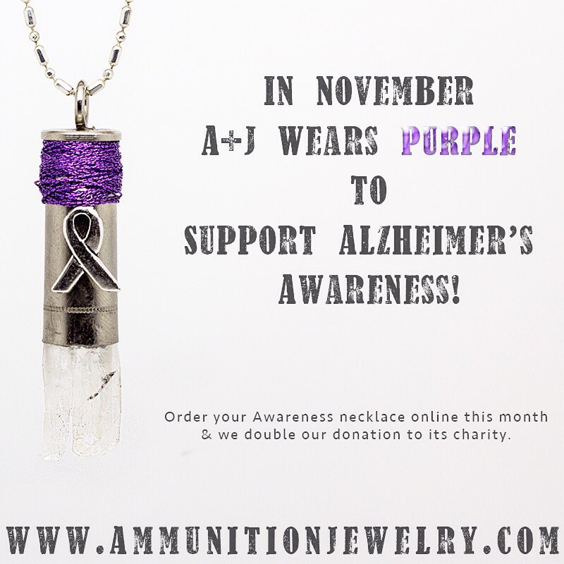 AmmunitionLife's tweet photo. We're going purple with a purpose! 💜 #AlzheimersDisease #ENDALZ #Alzheimers #jewelry #November #giveback https://t.co/2uHJkmMElg