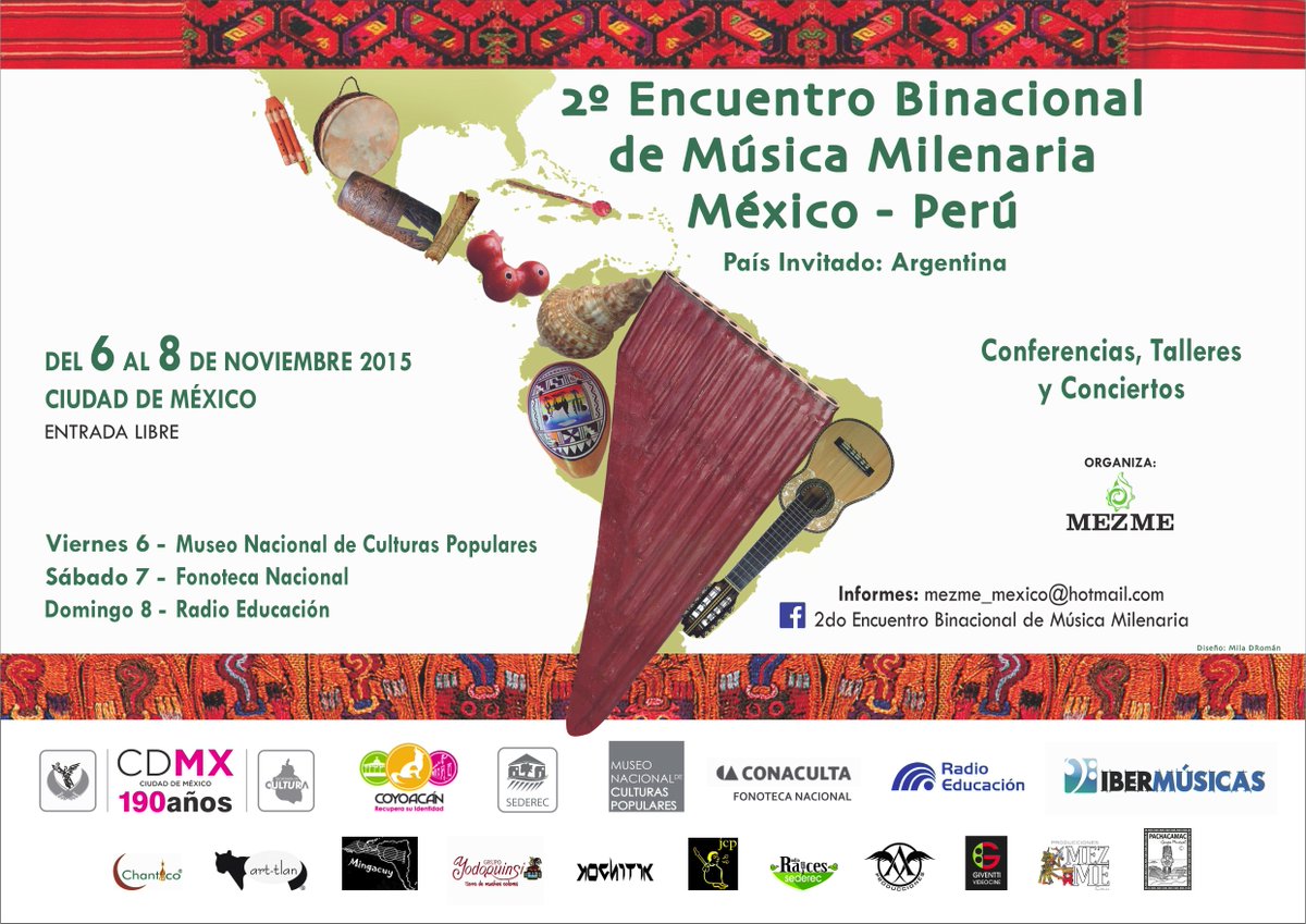 PACHACAMACGRUPO's tweet photo. Ciudad de México "2° Encuentro Binacional de Música Milenaria, México-Perú", aquí programa del 6 al 8 de noviembre ! https://t.co/QOgZIOEdX0
