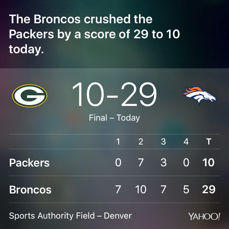 DBC_Zoe's tweet photo. You got that right, Siri. ๐๐ #OrangeCrush #SNFundefeated #GBvsDEN https://t.co/xj9TzcYnhn