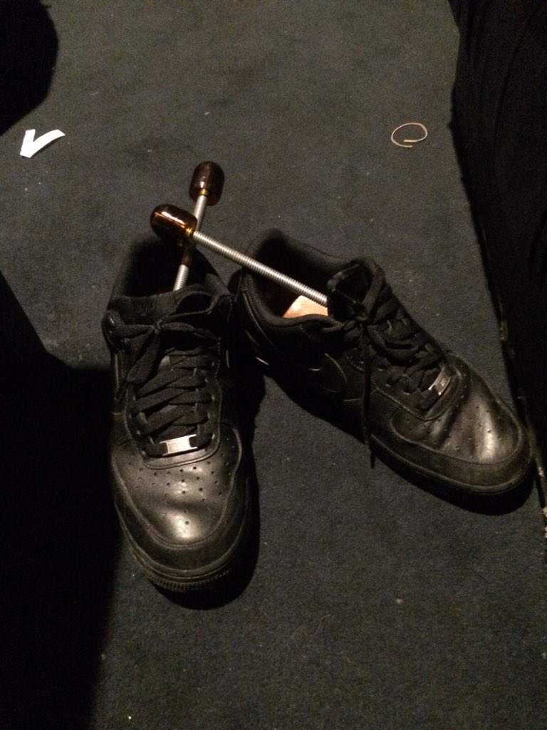 Pops likes to keep his shoes in their best form <a href="/kkbbqshow/">THE KING KHAN & BBQ SHOW</a>