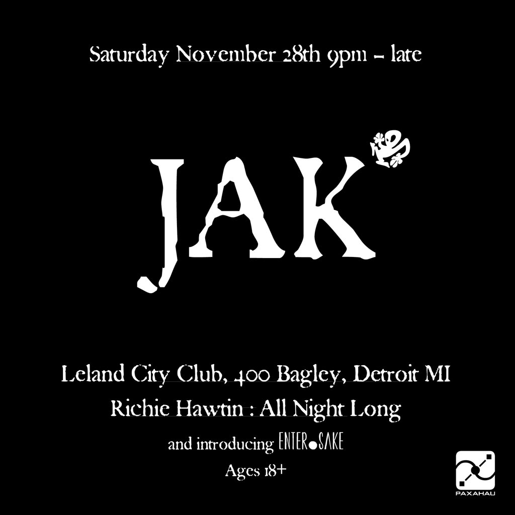 richiehawtin's tweet photo. Happy2announce something serious.... #Detroit @paxahau #JAK #allNIGHT ... Limited capacity https://t.co/2cVEgcamK9