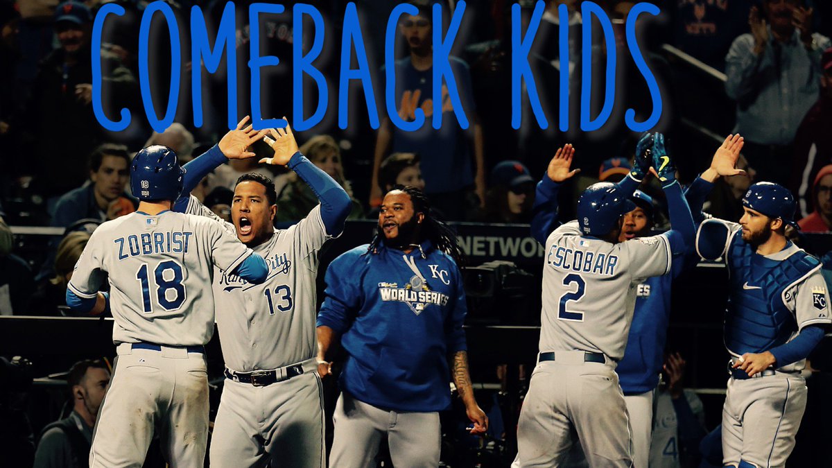 DOWN BUT NEVER OUT! Royals: 1st team in history to win 3 games in single World Series when trailing in 8th inning.