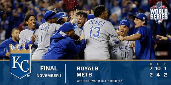 AvilaUniversity's tweet photo. To say we are proud of our home team would be an understatement. Congrats to the @Royals! #TookTheCrown #BeInspired https://t.co/IeuzrDIVlC