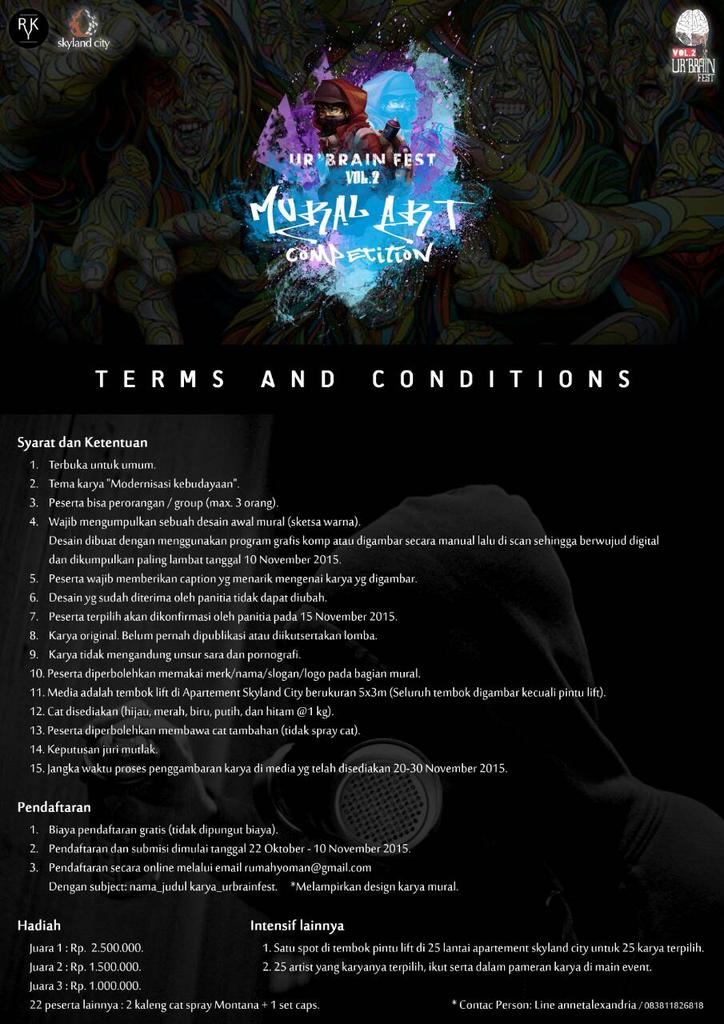 Terms and conditions. Mural Competition!
#rky #skylandcity #muralart #muralcompetition #urbrainfest