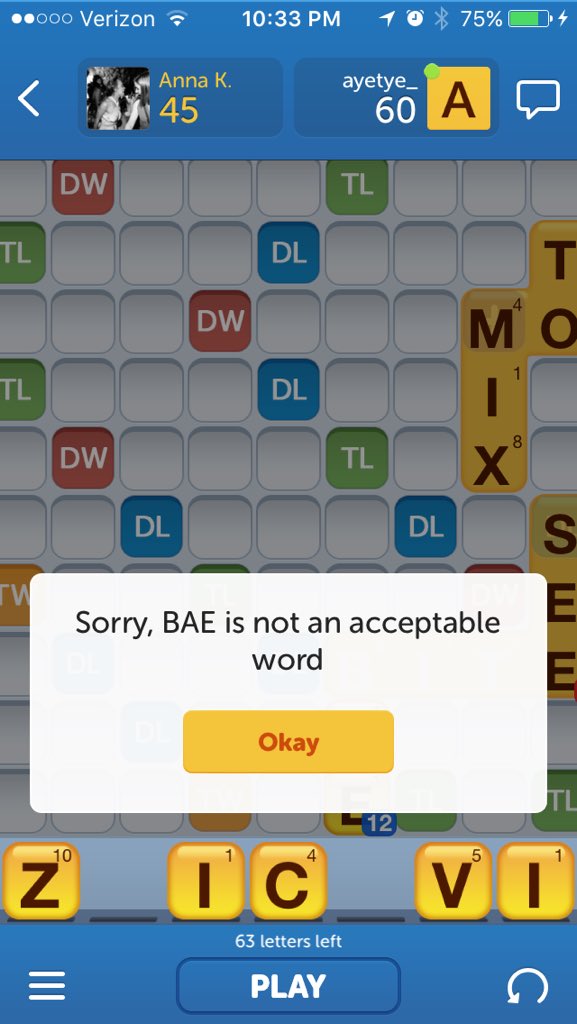 KriegAnna's tweet photo. Preach 🙌🏼 #accurate #wordswithfriends #bae https://t.co/OdZQwBCV9X