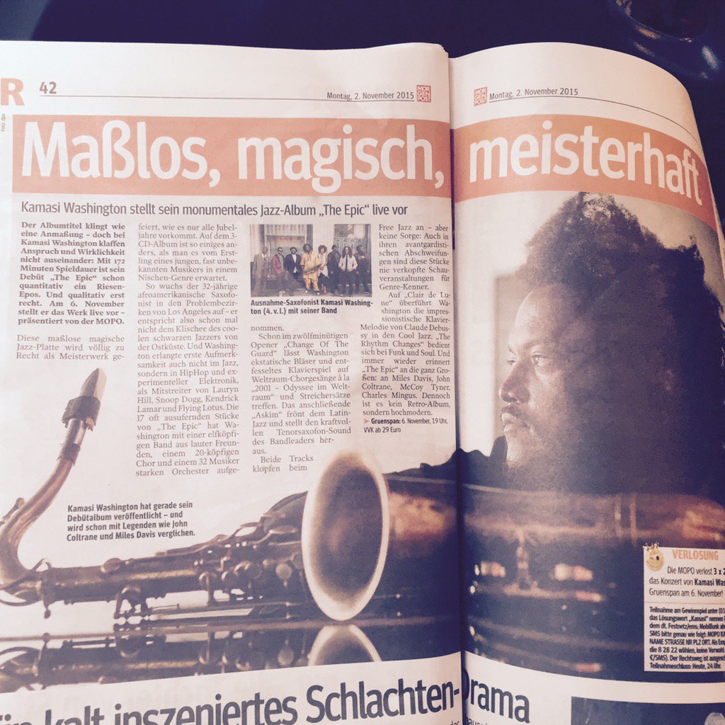 Gruenspan_Club's tweet photo. @KamasiW in der heutigen @mopo. Am Freitag bei uns im Club. #thoseabouttorock https://t.co/myNJFE3OPR