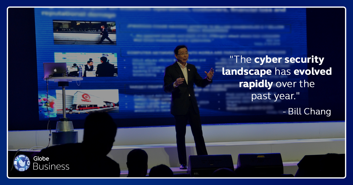 GlobeEIF's tweet photo. Bill Chang opens up his talk last week by highlighting the increased number of cyber crimes happening recently. https://t.co/vYqGOKjO7k