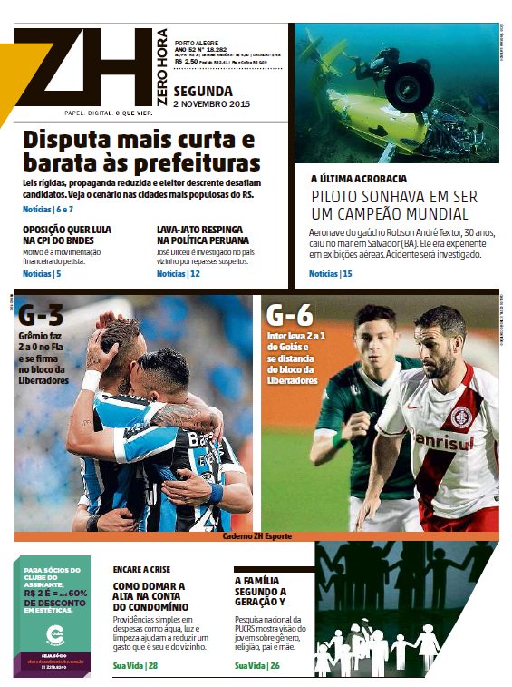 gzhdigital's tweet photo. Já conferiu os destaques de Zero Hora nesta segunda-feira? #HojeemZH #CapaZH https://t.co/2YxdK7HHdo