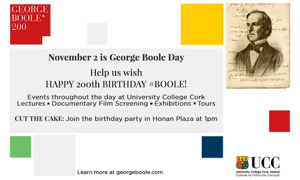 UCC's tweet photo. We recognise that @GoogleDoodles - it's George #Boole Day! See @georgeboole200 for more on how we're celebrating! https://t.co/4efwZDRmAT