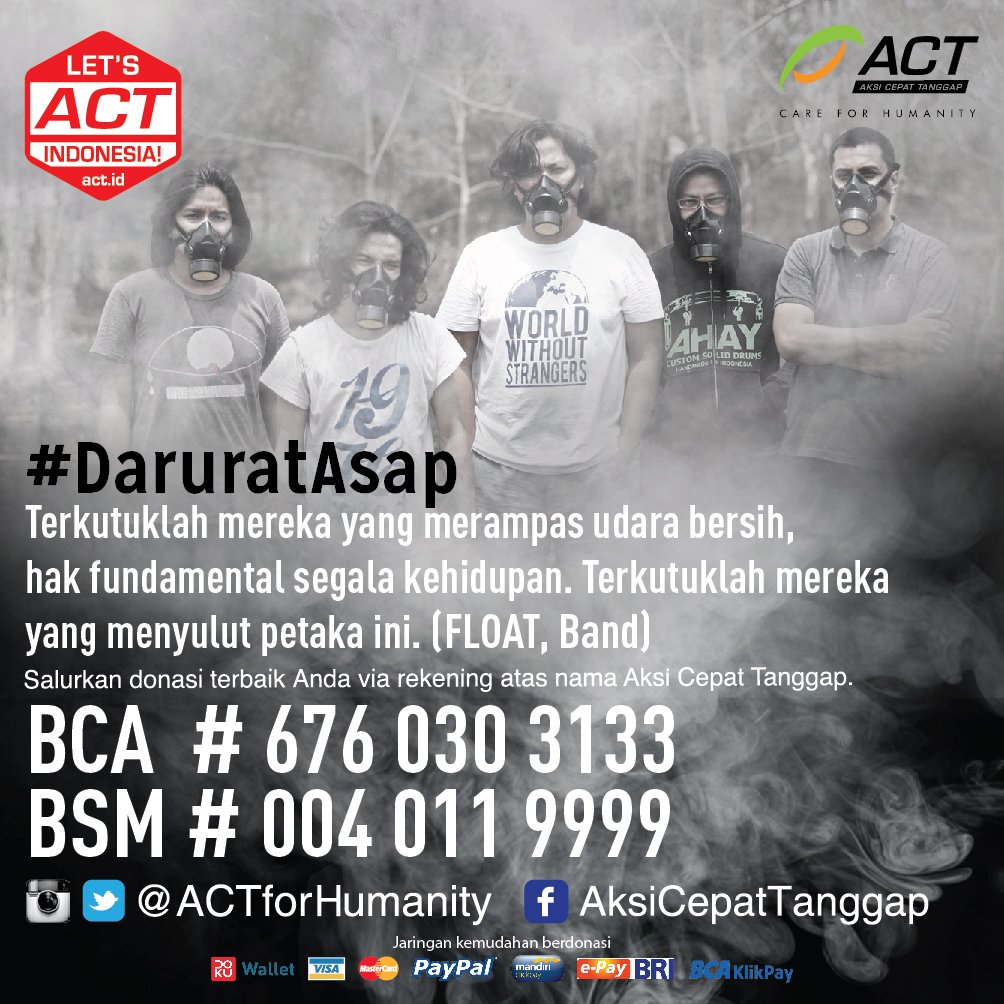 ACTforHumanity's tweet photo. .@float_project tak bisa tinggal diam. Tunjukan peduli dengan aksi, bantu korban #DaruratAsap!

#LetsACTIndonesia https://t.co/rE9JKRkLlJ