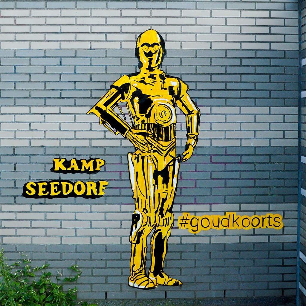 kampseedorf's tweet photo. All gold everything! #C3PO #Amsterdamsestraatweg #Utrecht #handpainted #streetart @starwars https://t.co/lcF423z3A0