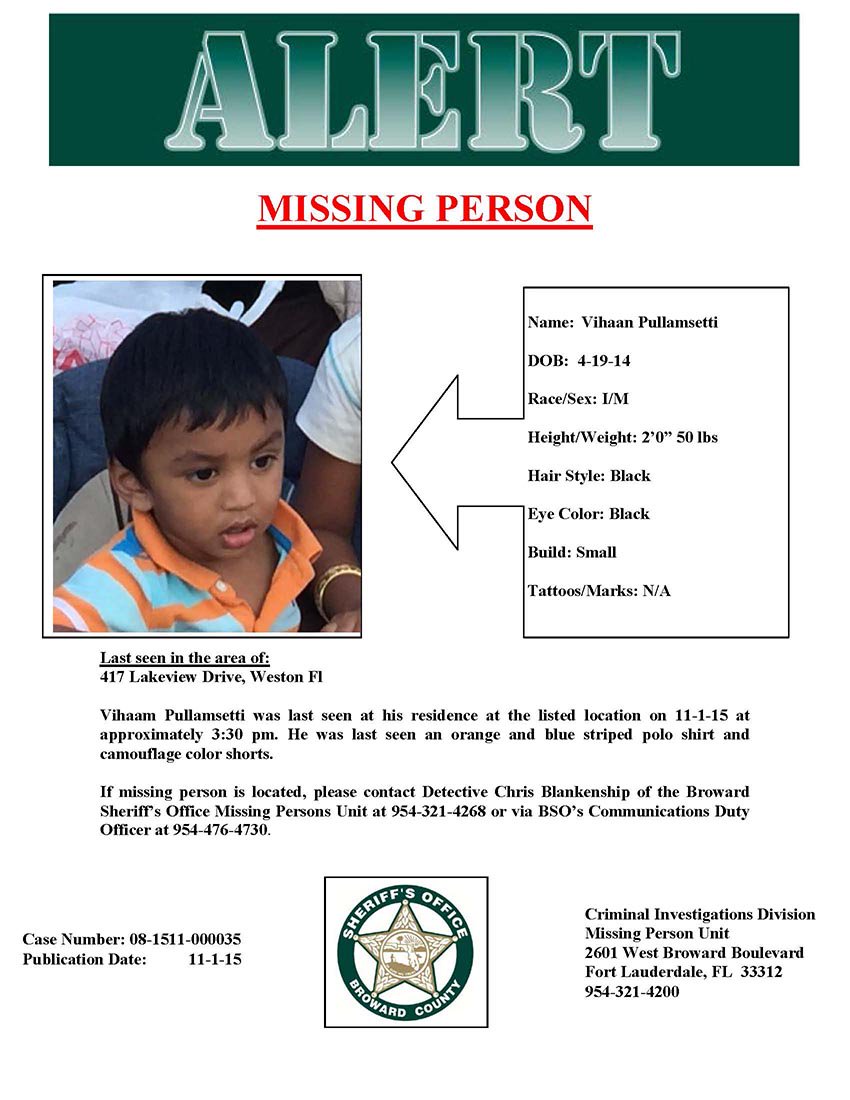 CityofWeston's tweet image. Missing Toddler #BSO ALERT Flyer.  Missing from 417 Lakeview Drive, Weston. @CityofWeston