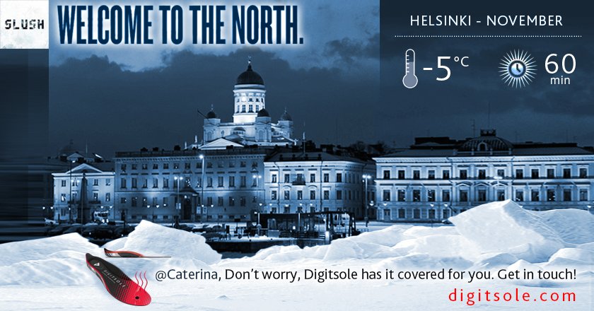 BalistonHealth's tweet photo. Ready for #slush15 @Caterina ? We would gladly offer you a pair of #WarmSeries connected heated insoles. Interested? https://t.co/SrF9QCLvYA
