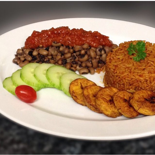Eatafrican's tweet photo. By @olasapron 'Jollof Rice and Beans with House Salsa' 
#eatafrican https://t.co/J91pHKpnlG
