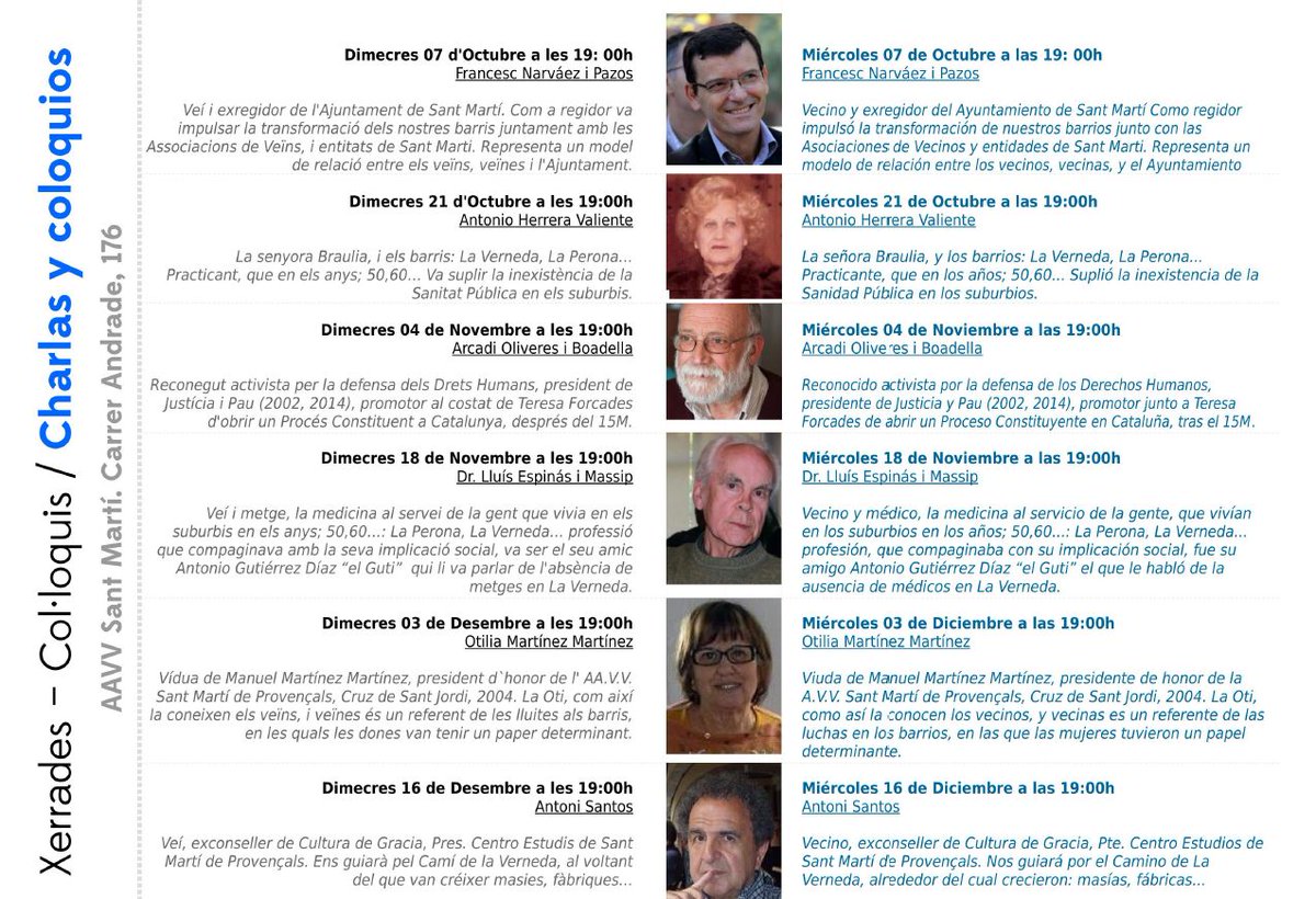 Xerrada a càrrec de <a href="/aoliveres/">Arcadi Oliveres</a> al Centre Estudis Sant Martí Provençals dimecres 4 a 19h