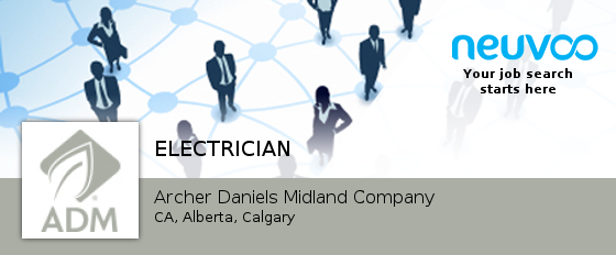 NeuvooEngCAL's tweet photo. Archer Daniels Midland Company is hiring! #ELECTRICIAN in #Calgary, apply now! #jobs https://t.co/Ft8XXze6kq https://t.co/ox9L6GoCFz
