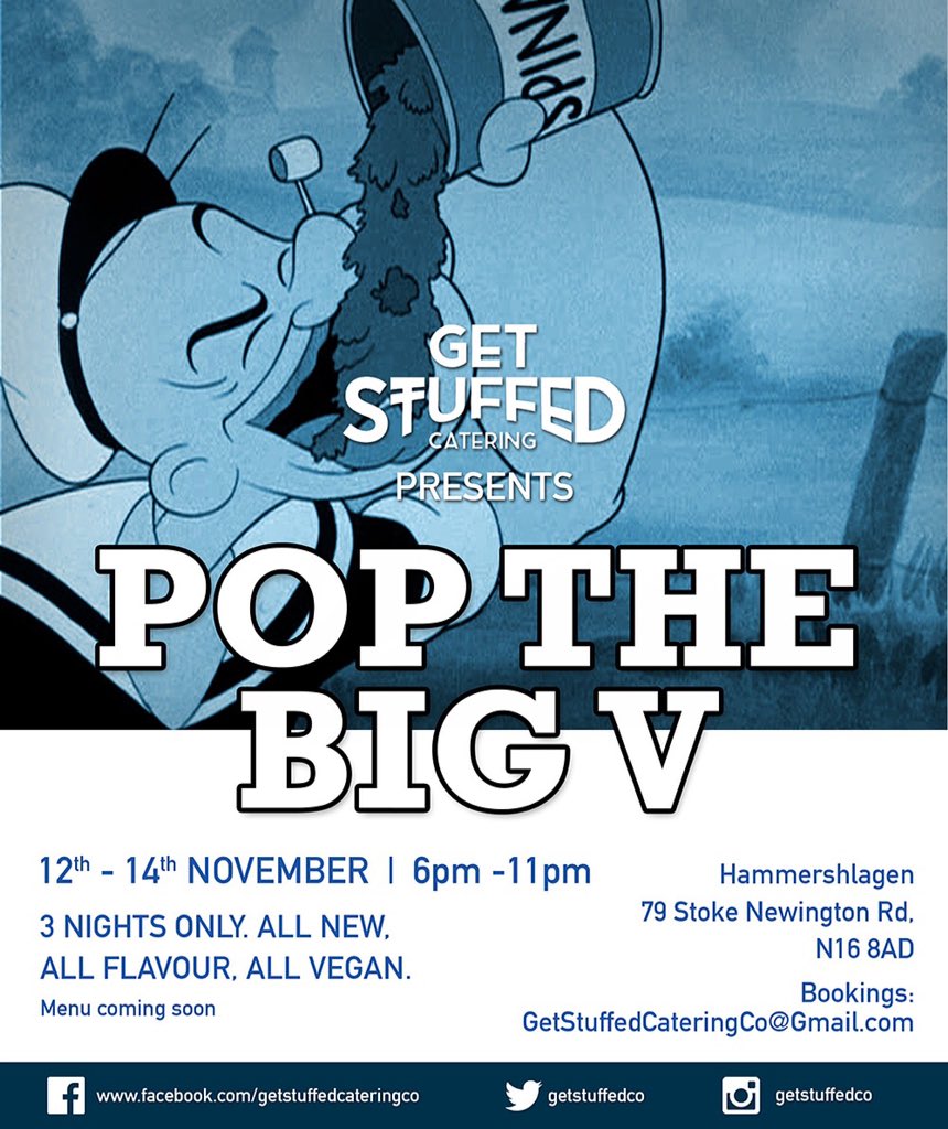 GetStuffedCo's tweet photo. New pop up restaurant on the 12 - 14th Nov @Hammerschlagen1 Bookings: getstuffedcateringco@gmail.com @birdrestaurant https://t.co/NyIY3nQ1z7
