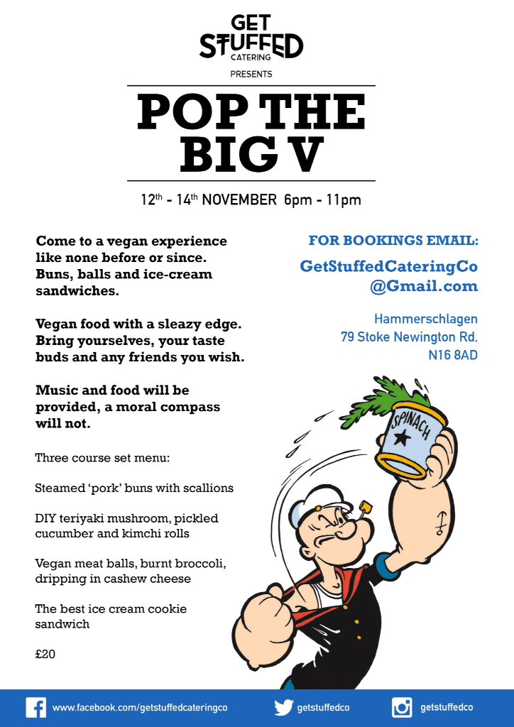 GetStuffedCo's tweet photo. New pop up restaurant on the 12 - 14th Nov @Hammerschlagen1 Bookings: getstuffedcateringco@gmail.com @birdrestaurant https://t.co/NyIY3nQ1z7