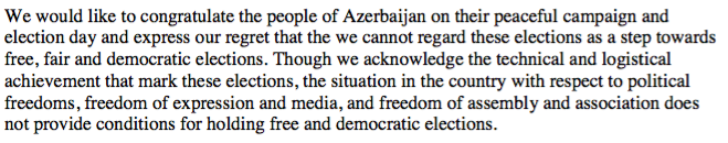AJSjodin's tweet photo. Statement by @FrankSchwabe Ute Finch-Krämer @MmcNamara_Clare on #AZvote2015 https://t.co/CSs4p2Gbtf #Azerbaijan https://t.co/99tDtnWOlZ