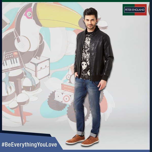 leather jacket peter england