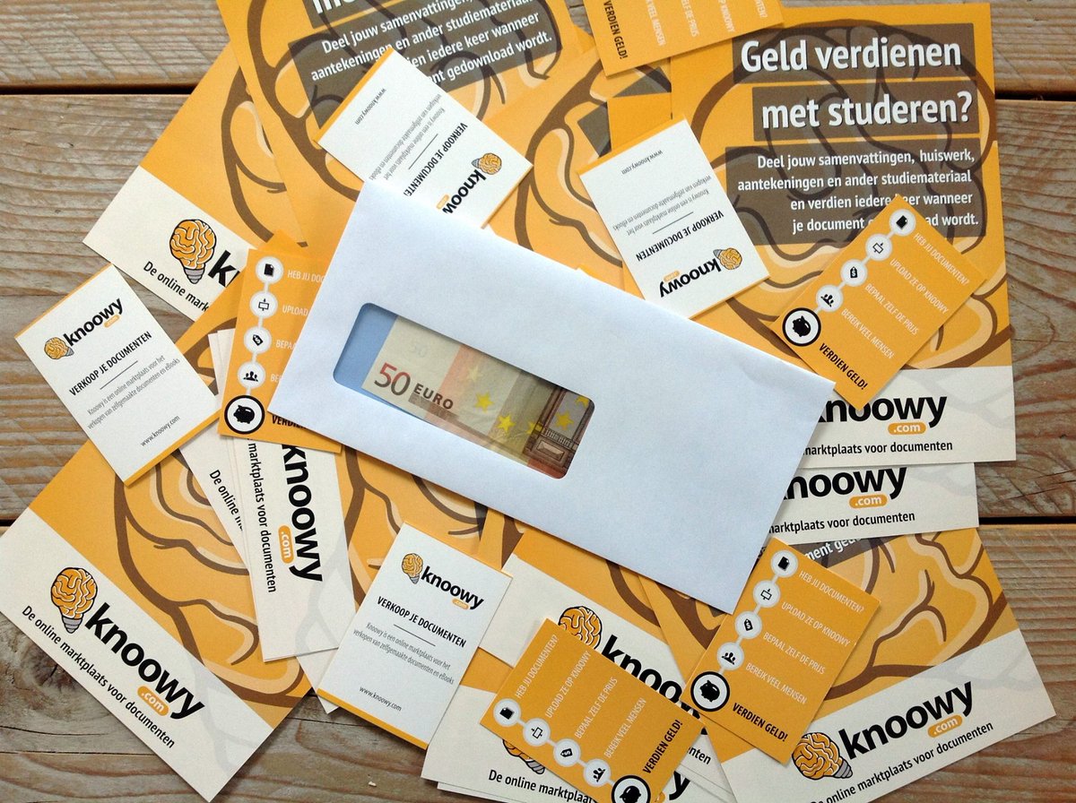 Upload deze week een zelfgemaakte samenvatting en maak automatisch kans op 50 euro cash! studie.knoowy.nl/info/upload