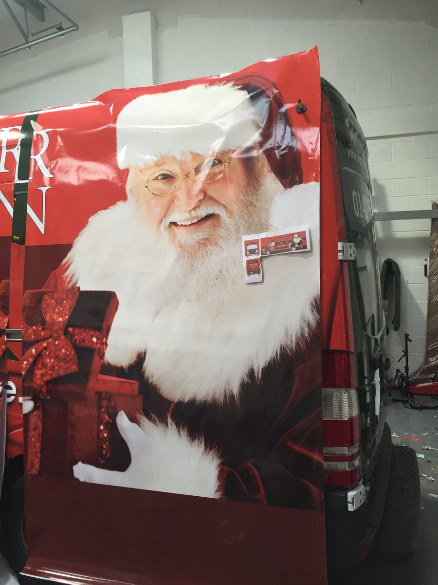 ClydeWraps's tweet photo. Santa Claus is coming to town. @CardwellGC Sprinter is getting it's winter wrap. #sprinterwrap #SantaClaus https://t.co/leDm3fky8o