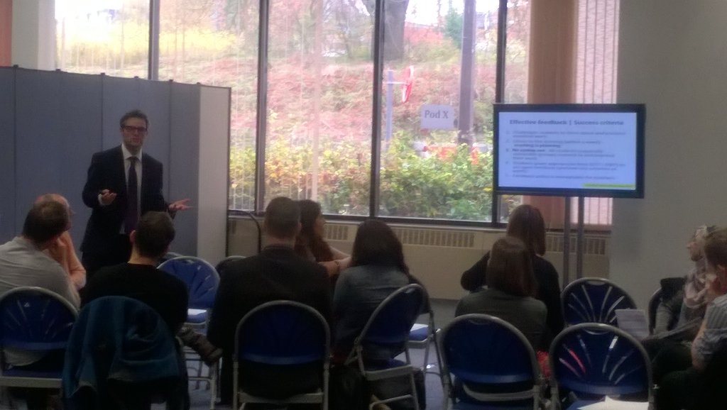 DrDanNicholls's tweet photo. Effective feedback from Steve... Inspiring stuff... #CLFCon https://t.co/1w9iDHXWv9